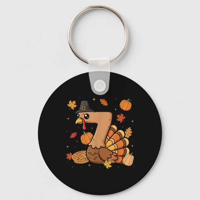 Turkey 7 Thanksgiving Pumpkin Gen Z Alpha Meme Mat Nyckelring (Framsida)