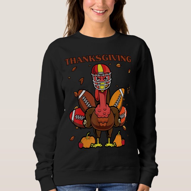 Turkey American Football Thanksgiving Turkey Squad T Shirt (Framsida)