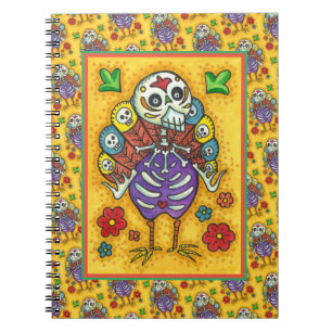 TURKEY BONES FLORFUL FOLK THANKSGIVING BIRD SKULL ANTECKNINGSBOK