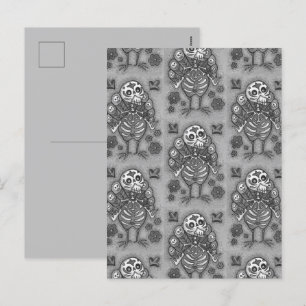 TURKEY BONES FLORFUL FOLK THANKSGIVING BIRD SKULL HELG VYKORT