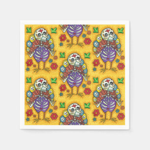 TURKEY BONES FLORFUL FOLK THANKSGIVING BIRD SKULL PAPPERSSERVETT