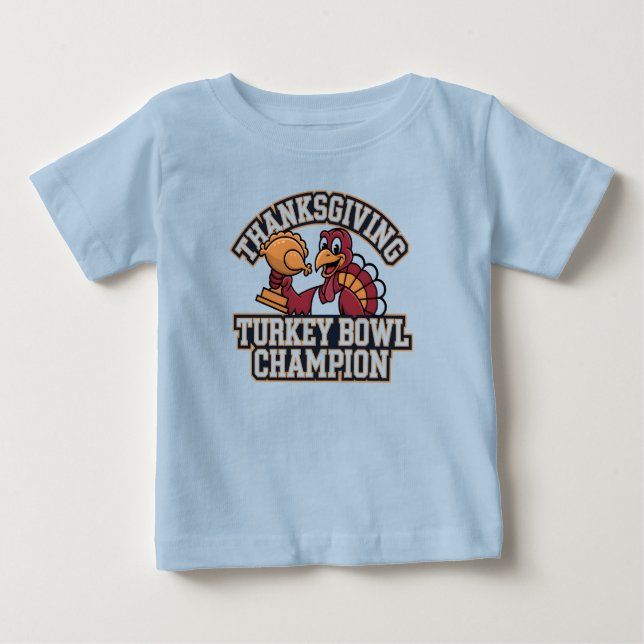 Turkey Bowl Champion Game Day Food Football Fun T Shirt (Framsida)