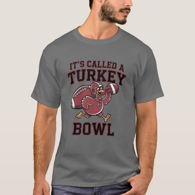 TURKEY BOWL FOOTBALL THANKSGIVING TEE (Framsida)