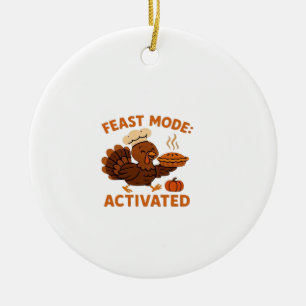 Turkey Chef med pumpapaj överstor t-shirt.png Julgransprydnad Keramik