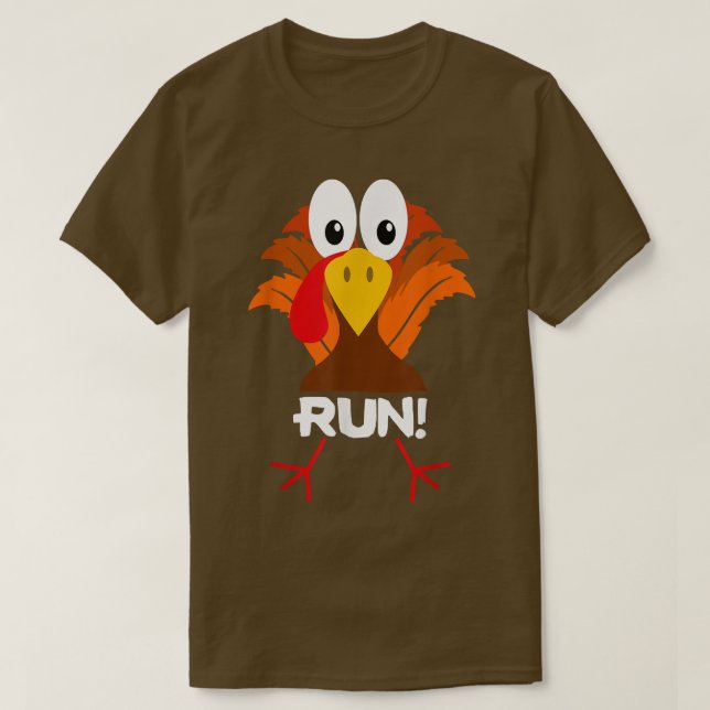 Turkey Costume Adult Running Face Turkey Trot  T Shirt (Design framsida)