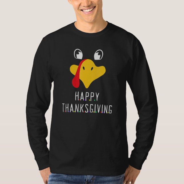 Turkey Day Happy Friends Thanksgiving Costume T Shirt (Framsida)