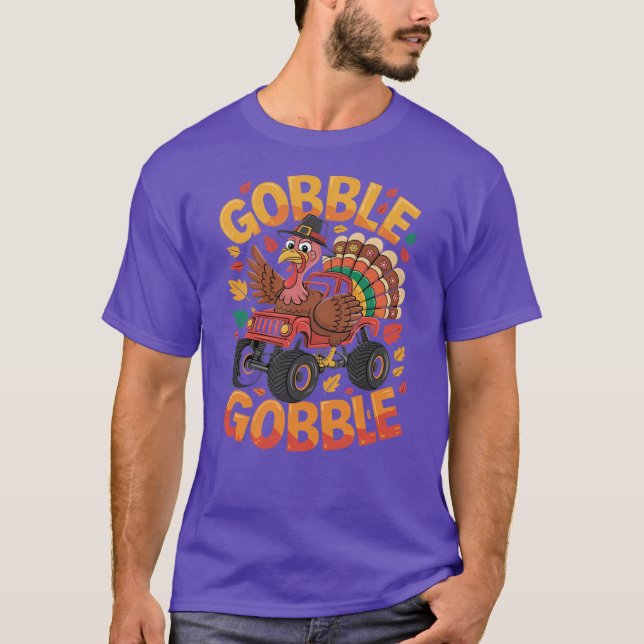 Turkey Day Thanksgiving Fall Boys Kids Turkey Todd T Shirt (Framsida)