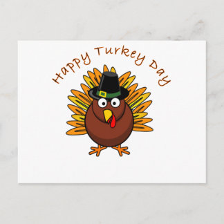 Turkey Day Thanksgiving Holiday Turkey Logo Helg Vykort