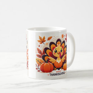Turkey-design för Thanksgiving i mugg