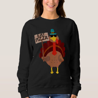 Turkey Eat Pizza Adult Vegan Kids  Thanksgiving 8 T Shirt