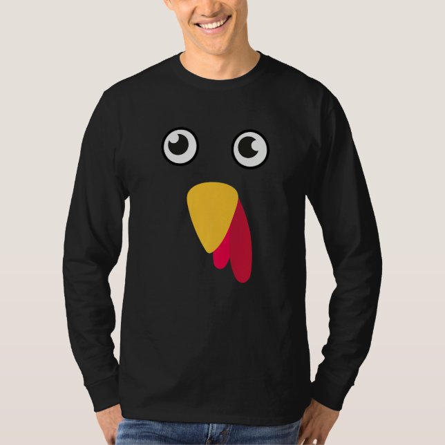 Turkey Face Cute Matching Family Thanksgiving T Shirt (Framsida)