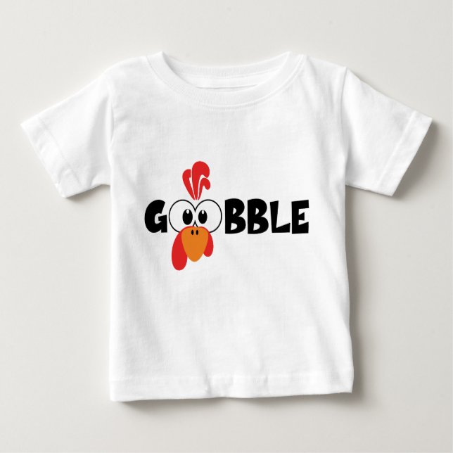 Turkey Face Gobble T Shirt (Framsida)