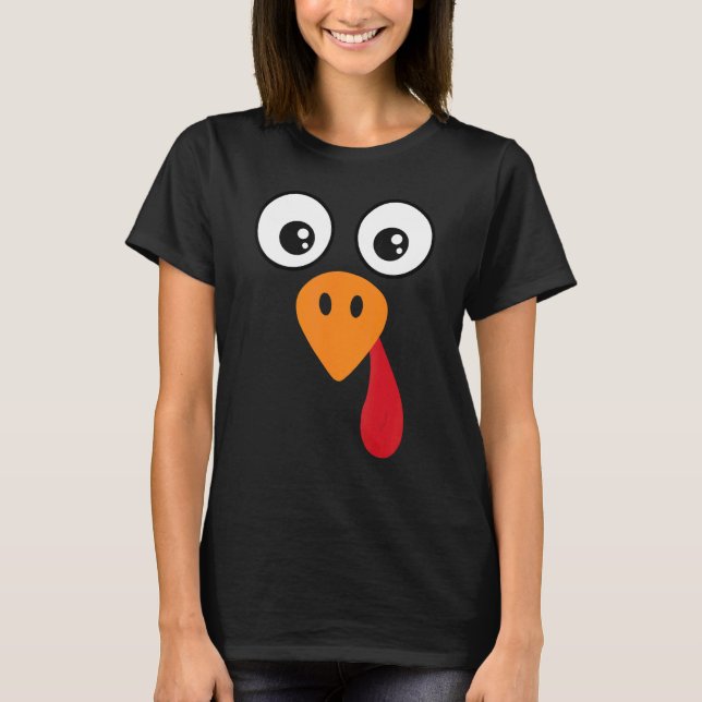 Turkey Face  Kids Adult  Halloween Thanksgiving 6 T Shirt (Framsida)
