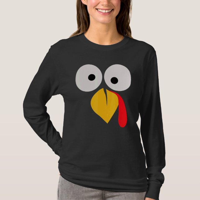 Turkey Face Pilgrim  Thanksgiving Costume  2 T Shirt (Framsida)
