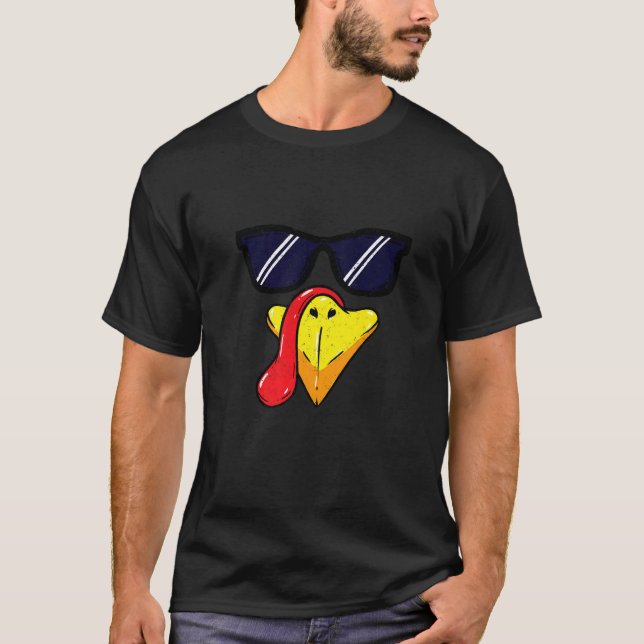 Turkey Face Thanksgiving Day Pilgrim Trot Costume  T Shirt (Framsida)