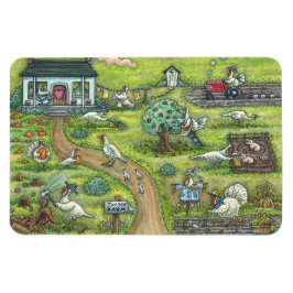 TURKEY FARM Gobble Gobble THANKSGIVING MAGNET Lge