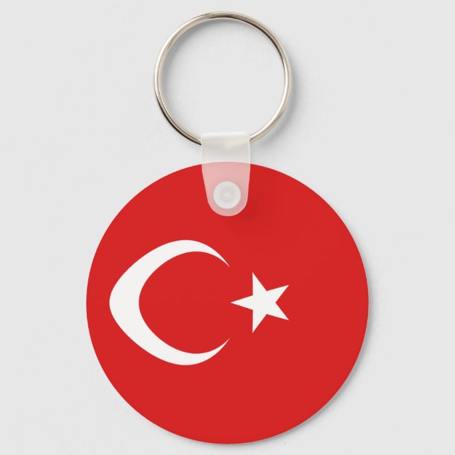Turkey Fisheye Flag Keychain Nyckelring (Framsida)