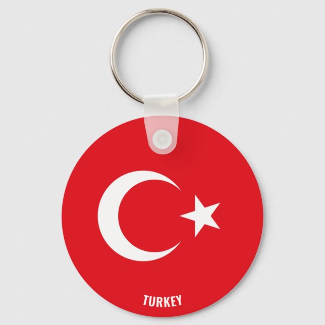 Turkey Flag Charming Patriotic Nyckelring (Framsida)