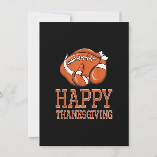 Turkey Football Happy Thanksgiving Funny Vintage F Inbjudningar (Framsida)