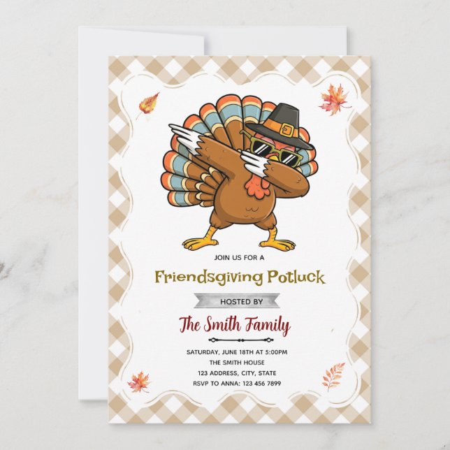 Turkey Friendsgiving party invitation Inbjudningar (Framsida)