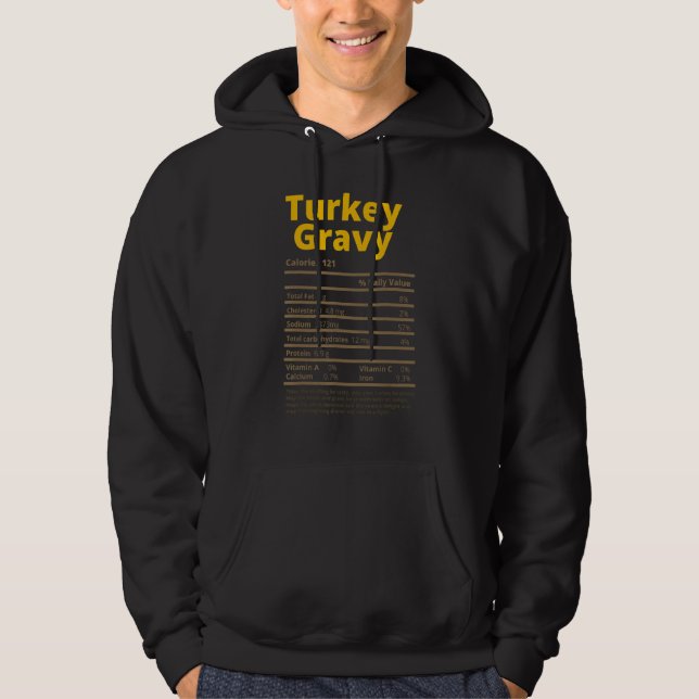 Turkey Gravy Nutrition Facts  Thanksgiving Christm Hoodie (Framsida)