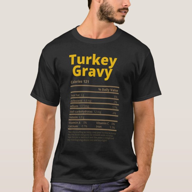 Turkey Gravy Nutrition Facts  Thanksgiving Christm T Shirt (Framsida)