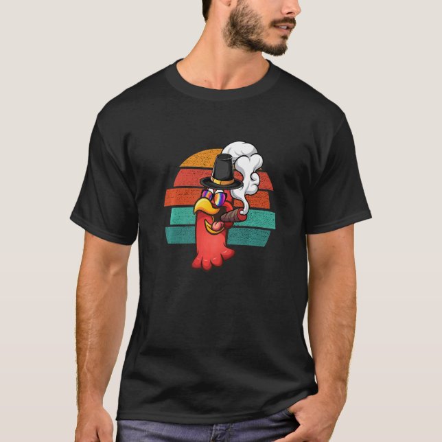 Turkey head Smoked a cigarette wearing sunglasses  T Shirt (Framsida)