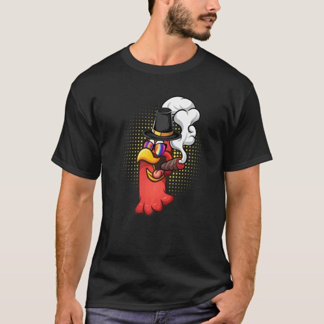 Turkey head Smoked a cigarette wearing sunglasses  T Shirt (Framsida)