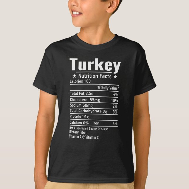 Turkey Nutrition Facts T Shirt (Framsida)