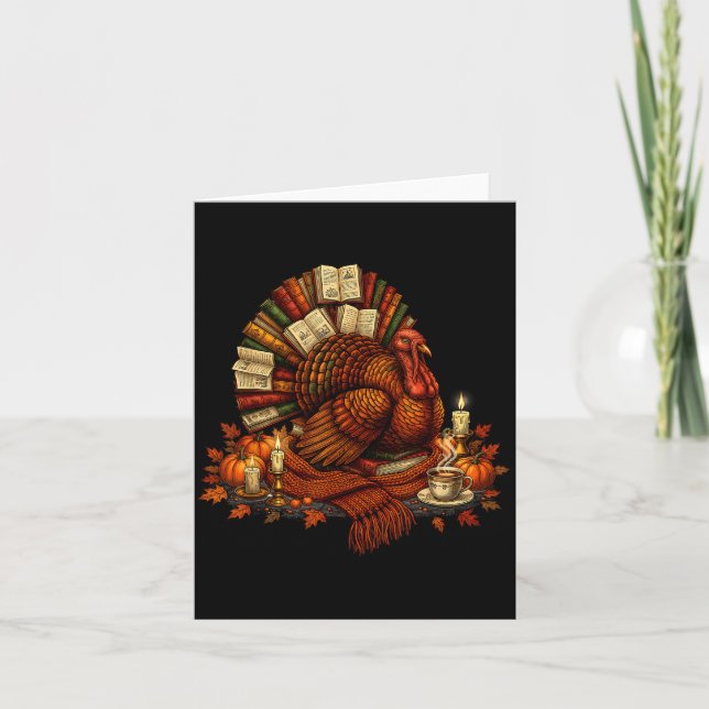 Turkey Reading Books Fall Season Thanksgiving Teac Kort (Framsida)