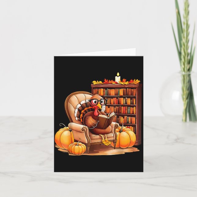 Turkey Reading Books Fall Thanksgiving Teacher Boo Kort (Framsida)