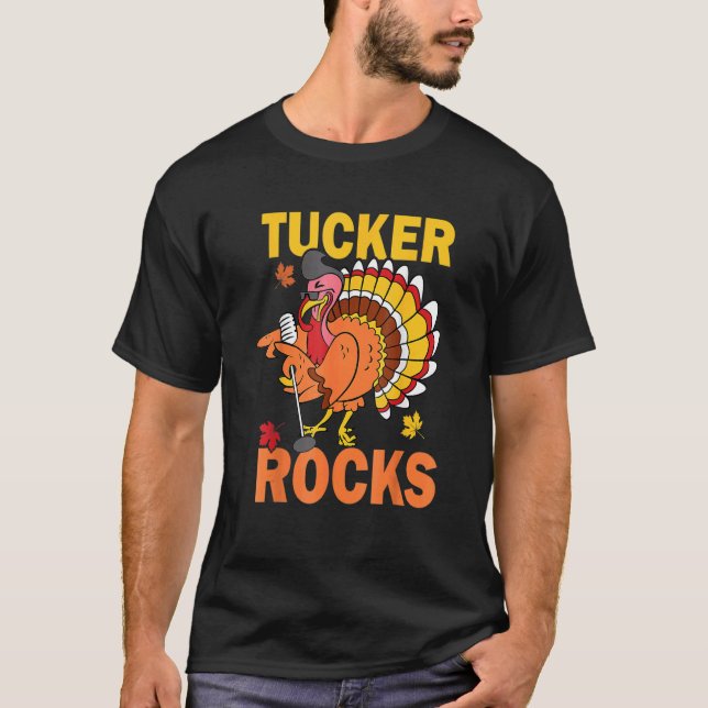 Turkey Rocks Autumn Fall Y'all Thanksgiving Retro  T Shirt (Framsida)