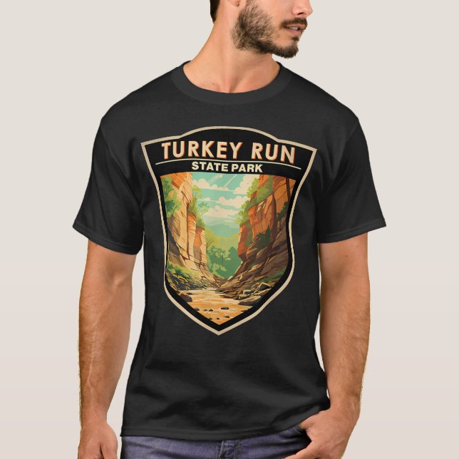 Turkey Run State Park Indiana Märke T Shirt (Framsida)