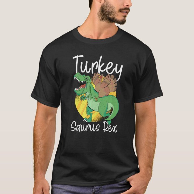 Turkey Saurus Rex Thanks Giving  Rex Thanksgiving T Shirt (Framsida)