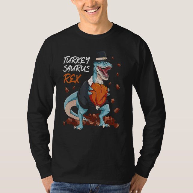 Turkey Saurus Rex Thanks Giving  Rex Thanksgiving T Shirt (Framsida)