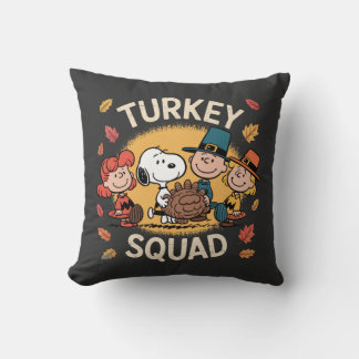 Turkey Squad Funny Cartoon Friends Thanksgiving Kudde
