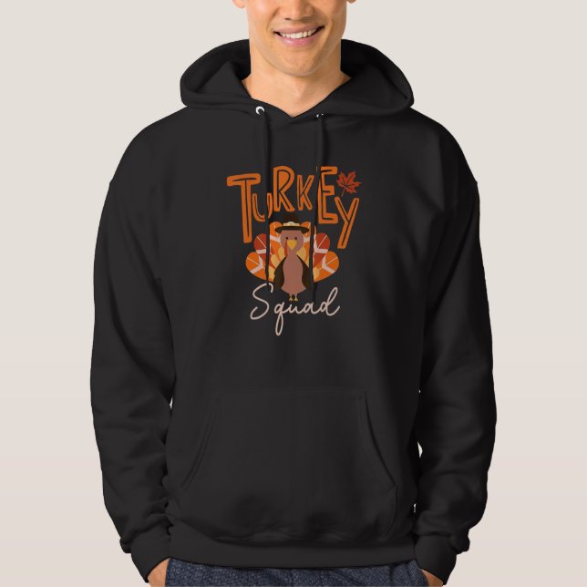 Turkey Squad  Thanksgiving Day Run Pilgrim Hoodie (Framsida)
