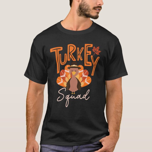 Turkey Squad  Thanksgiving Day Run Pilgrim T Shirt (Framsida)