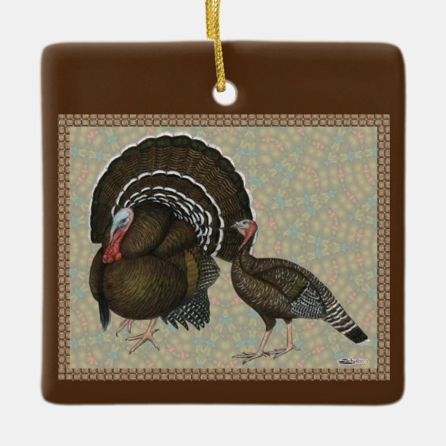 Turkey Standard Bronze Porträtt Julgransprydnad Keramik (Framsida)