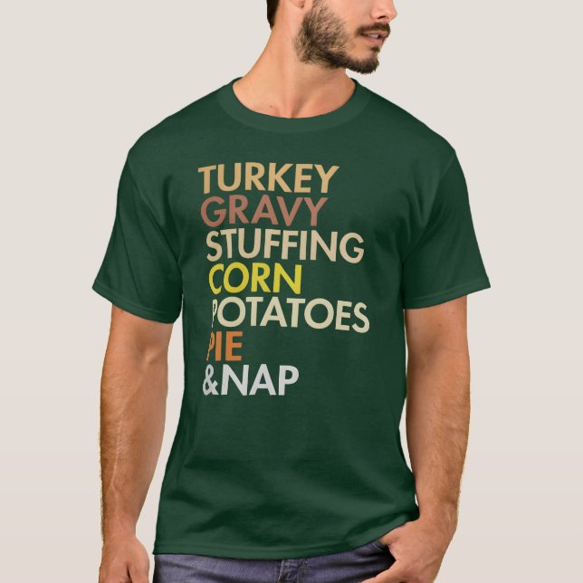 turkey thanksgiving food gift t shirt (Framsida)