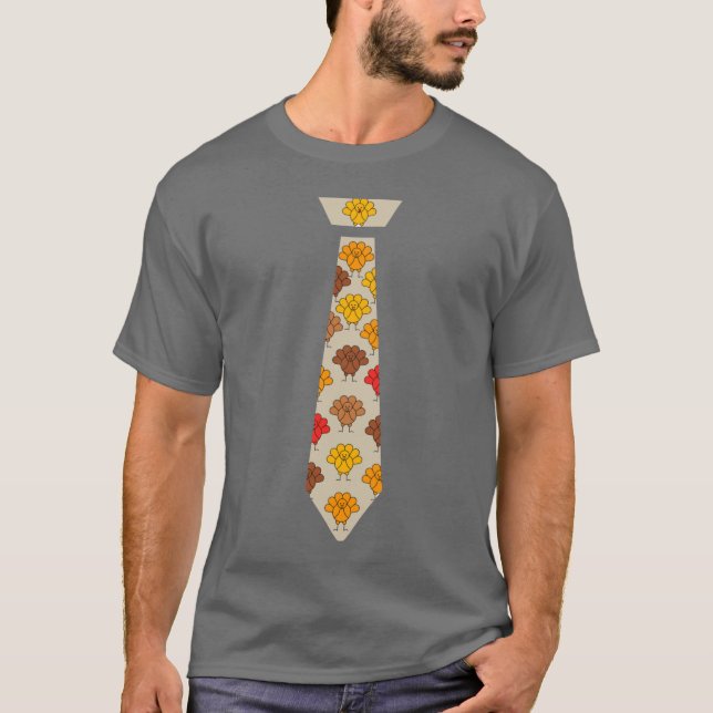 Turkey thanksgiving tie gift t shirt (Framsida)
