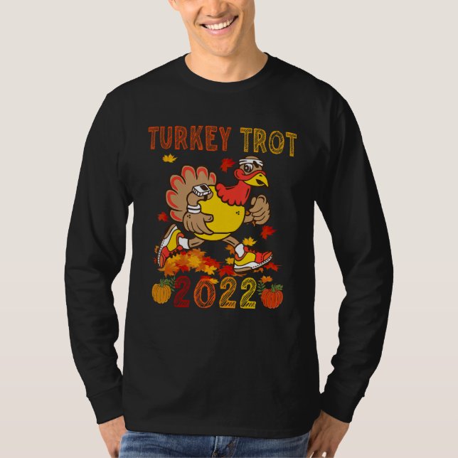 Turkey Trot 2022 Thanksgiving  Turkey Running  Run T Shirt (Framsida)