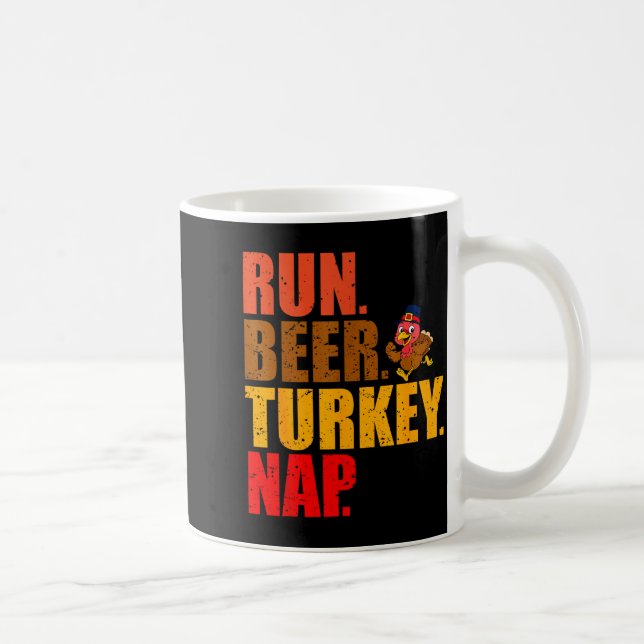 Turkey Trot Running Thanksgiving Run Beer Nap  Kaffemugg (Höger)