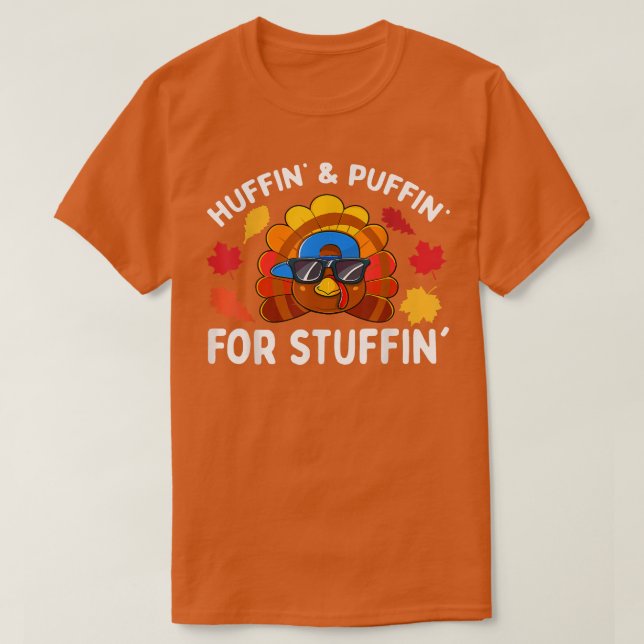 Turkey Trot Thanksgiving Run Huffin and Puffin for T Shirt (Design framsida)