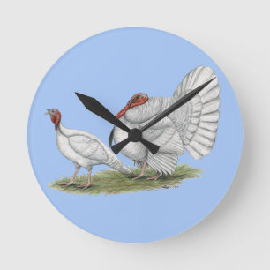 Turkey White Holland Rund Klocka