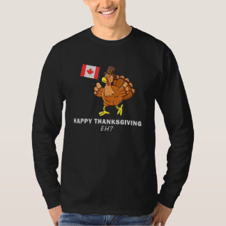 Turkey With Canada Flag Cool Canadian Thanksgiving T Shirt