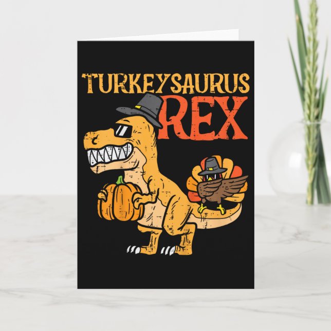 Turkeysaurus Rex Dab Kalkon Dino Småpojkar Än Kort (Framsida)