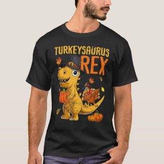 Turkeysaurus Rex Dab Turkey Dino Toddler Boys Than T Shirt