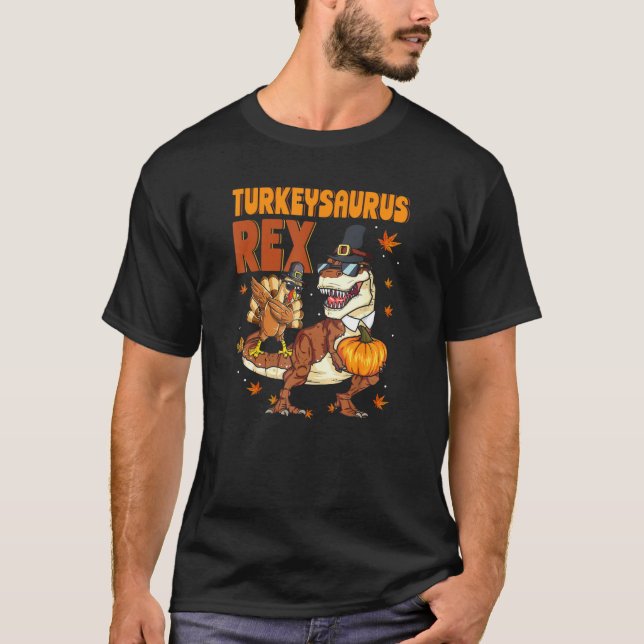 Turkeysaurus Rex Dab Turkiet Dino Småbarn Boys Tha T Shirt (Framsida)