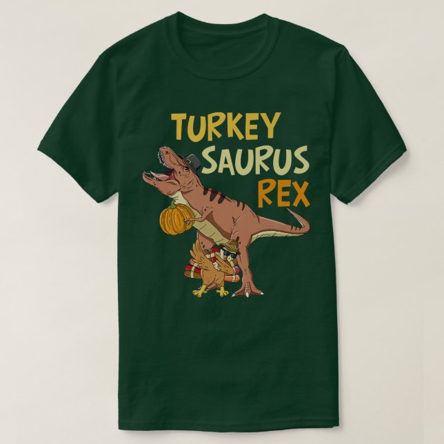 Turkeysaurus Rex Funny Turkey Dabbing Trex Thanksg T Shirt (Design framsida)